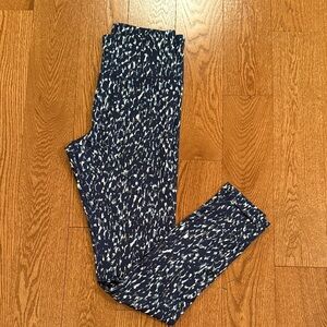 Lands' End Blue and White Patterned Leggings